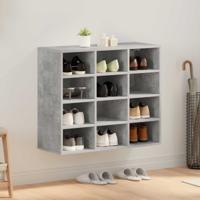 VidaXL Schoenenkast betongrijs 77,5 x 30 x 67 cm bewerkt hout