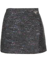 GANNI minijupe en tweed à design portefeuille - Gris
