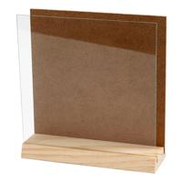 Creativ Company Houten 3d plaat met glas, 15x15cm