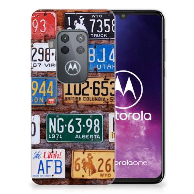 Motorola One Zoom | Siliconen hoesje | met foto Kentekenplaten