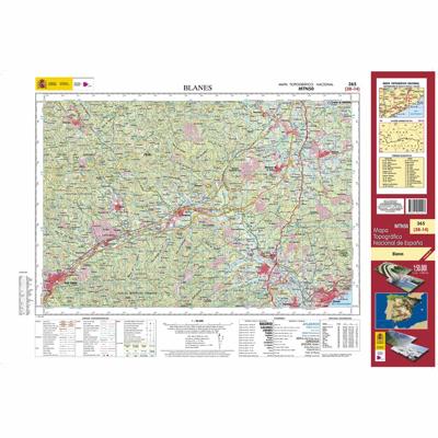 Topografische kaart 365 MT50 Blanes | CNIG - Instituto Geográfico Nacional1