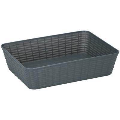 Edco Opbergmandjes - kunststof - antraciet - 25 x 19 x 6 cm - mandje - rechthoekig