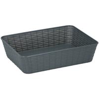 Edco Opbergmandjes - kunststof - antraciet - 25 x 19 x 6 cm - mandje - rechthoekig Edco Opbergmandjes - kunststof - antraciet - 25 x 19 x 6 cm - mandje - rechthoekig