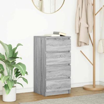 Dressoir 37,5x35x76 cm bewerkt hout grijs sonoma eikenkleurig