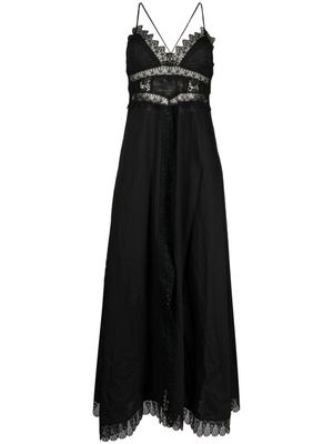 Charo Ruiz Ibiza robe longue bordée de dentelle - Noir