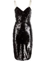 Philipp Plein robe mi-longue à sequins brodés - Noir