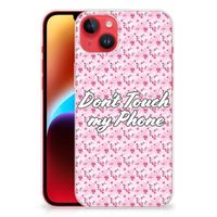 iPhone 14 Plus Silicone-hoesje Flowers Pink DTMP