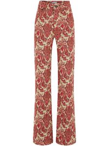 Rabanne pantalon droit à imprimé cachemire - Rouge