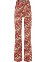 Rabanne pantalon droit à imprimé cachemire - Rouge