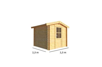 Tuinhuisje Blokhut Fenna 250 cm bij 250 cm diep Zadeldak - Warentuin collection