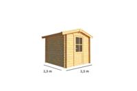 Tuinhuisje Blokhut Fenna 250 cm bij 250 cm diep Zadeldak - Warentuin collection
