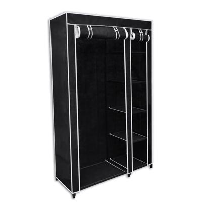 Kledingkast opvouwbaar 110x45x175 cm zwart