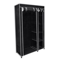 Kledingkast opvouwbaar 110x45x175 cm zwart
