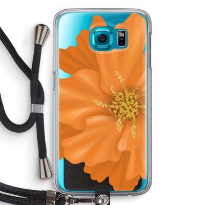 Orange Ellila flower: Samsung Galaxy S6 Transparant Hoesje met koord