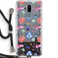 Bloemetjes: LG G7 Thinq Transparant Hoesje met koord Bloemetjes: LG G7 Thinq Transparant Hoesje met koord
