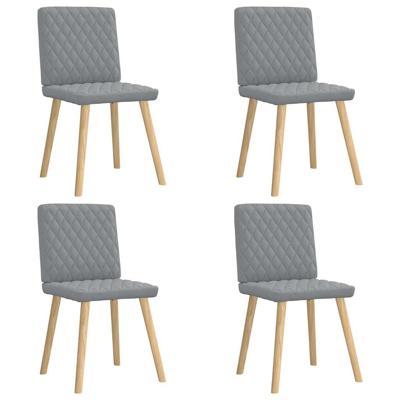 Eetkamerstoelen 4 st stof lichtgrijs