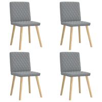 Eetkamerstoelen 4 st stof lichtgrijs