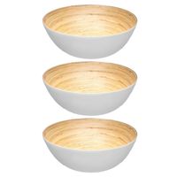 3x stuks secret de Gourmet Slakom/serveer schaaltjes - bamboe - D25 cm