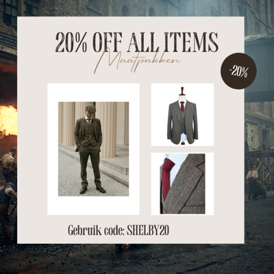 Maatpak Voor Heren | 3-delig Pak | Groen Visgraat | Finn Shelby | Peaky Blinders | Peaky Blinders