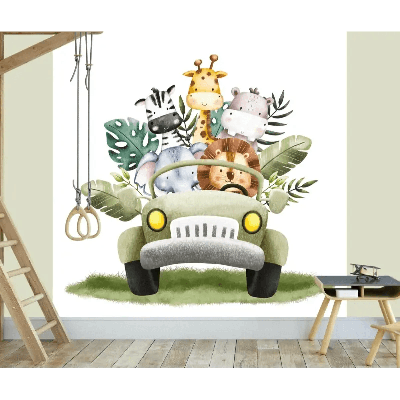 Designed4Kids wandvullend behang kinderkamer jeep safari
