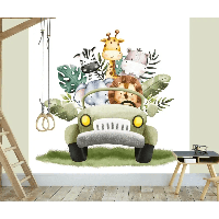 Designed4Kids wandvullend behang kinderkamer jeep safari