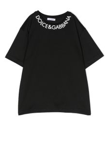 Dolce & Gabbana Kids t-shirt à logo imprimé - Noir