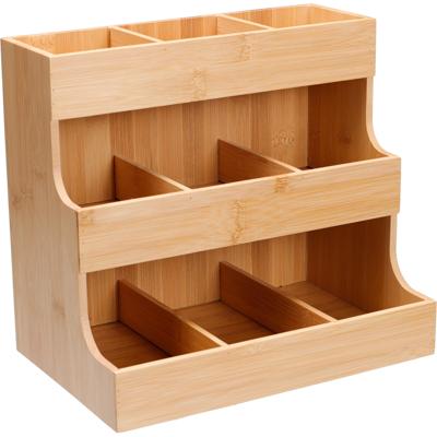 Keuken/aanrecht rekje - bamboe hout - 26 x 16 x 24 cm - Organizer 3 laags - naturel