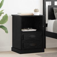Nachtkastje 2 pcs Zwart eiken 43 x 36 x 60 cm Bewerkt hout