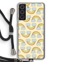 Regenboog: Samsung Galaxy S21 FE Transparant Hoesje met koord