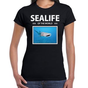 Tijgerhaaien t-shirt met dieren foto sealife of the world zwart voor dames