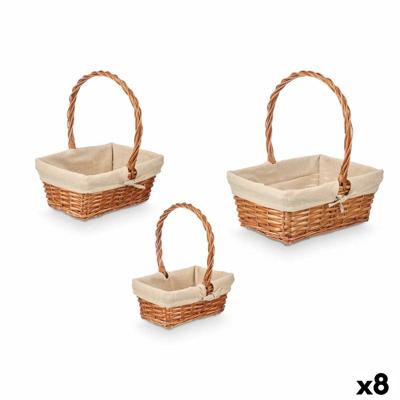 Mandenset Kipit Natuurlijk Polyester Katoen vlechtwerk 3 Onderdelen (8 Stuks)