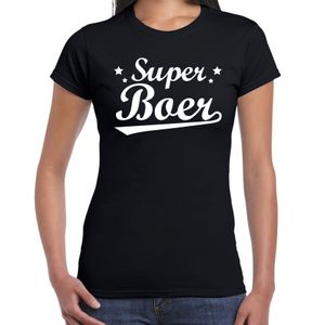 Super boer t-shirt zwart dames - beroepen shirt