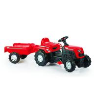 Dolu Traptractor met Aanhanger Rood/Zwart Dolu Traptractor met Aanhanger Rood/Zwart