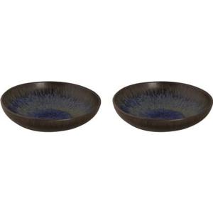 Palmer Bord diep Tama 22 cm Zwart Blauw Stoneware 2 stuks