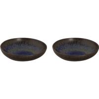 Palmer Bord diep Tama 22 cm Zwart Blauw Stoneware 2 stuks - thumbnail