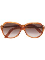 Saint Laurent Pre-Owned lunettes de soleil à monture ovale (années 1970) - Marron - thumbnail