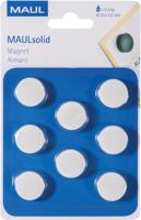 MAUL magneet Solid, 20 mm, trekkracht 300 gr, blister van 8 stuks, wit