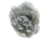 Roos pes clip d14h8,5 cm zilver - Decoris