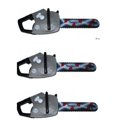 Horror kettingzaag met bloed - 3x - halloween verkleed accessoires - plastic - 45 cm