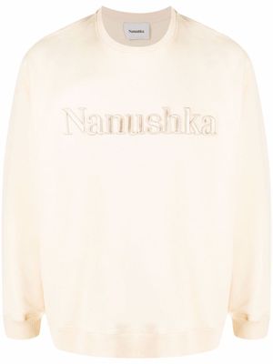 Nanushka sweat à logo brodé - Tons neutres