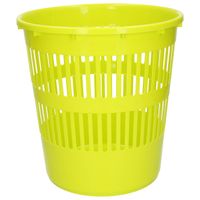 Plasticforte Afvalbak/vuilnisbak/kantoor prullenbak - plastic - groen - 28 cm - Prullenmanden - thumbnail
