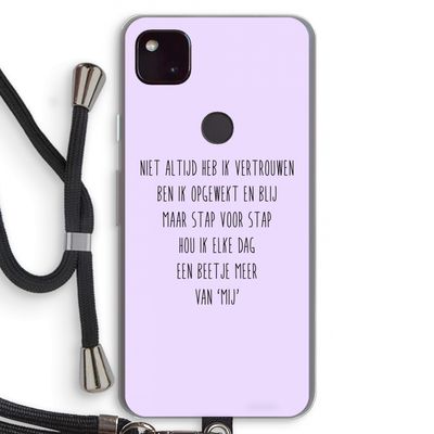 Zelfvertrouwen: Pixel 4a 5G Transparant Hoesje met koord