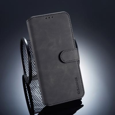 DG. MING Retro olie kant horizontale Flip Case voor Huawei Mate 20 Pro met houder & kaartsleuven & portemonnee (zwart)