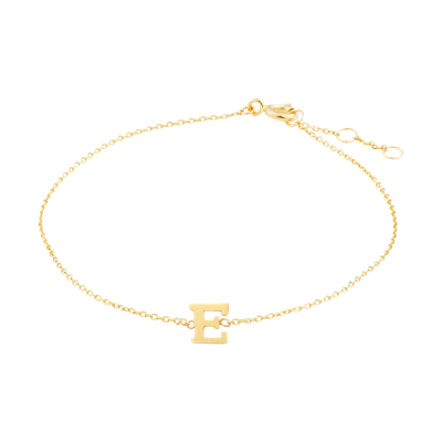 Minimalistische letter armband - 14K GOUD - Goud - E