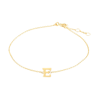 Minimalistische letter armband - 14K GOUD - Goud - E