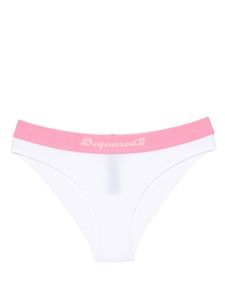 DSQUARED2 slip à taille à logo - Blanc