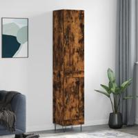 Hoge kast 34,5x34x180 cm bewerkt hout gerookt eikenkleurig