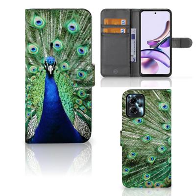 Motorola Moto G13 | G23 | Telefoonhoesje | Met pasjeshouder | Pauw