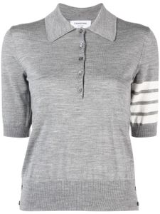 Thom Browne polo à détail 4 bandes signature - Gris