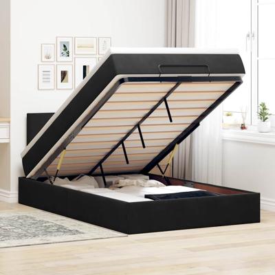 Ottoman bed met matras en LED's 120x200cm fluweel zwart